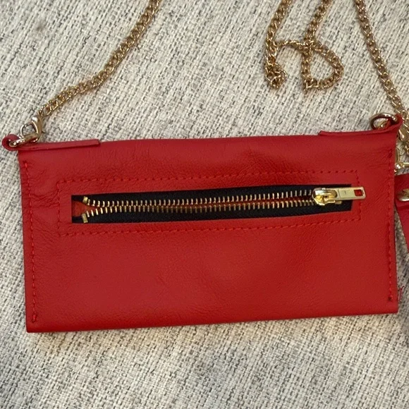 Pingree Red Clutch with Gold Chain - Picture 8 of 8